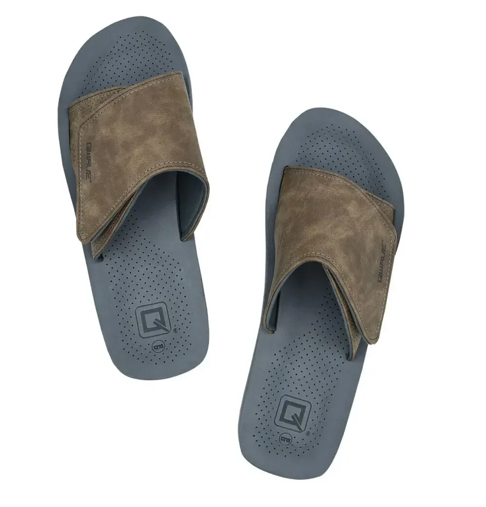 Men's Size 8.5 Distressed Strap Tan Brown Grey Comfort Beach Pool Sandals New